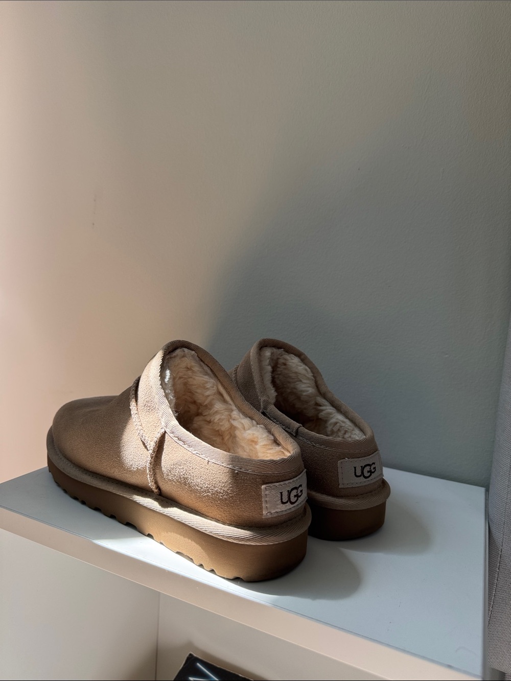 UGG women’s Slip-On Shearling Clog in Chestnut Tan